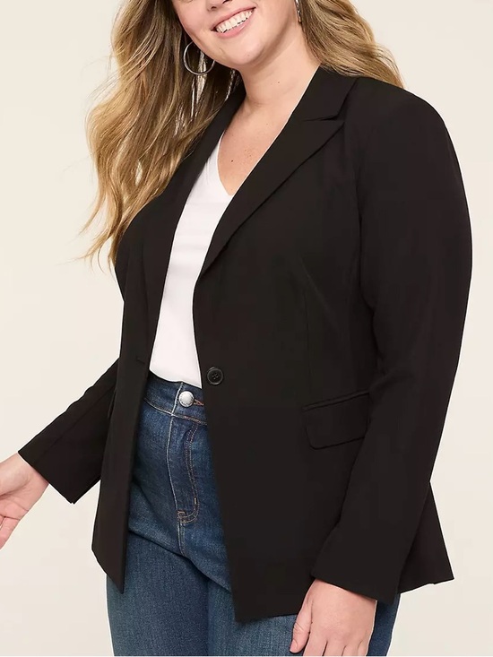Lane Bryant Jackets & Blazers - NWT Lane Bryant The Perfect Drape One-Button Blazer Black • Size 16 • $120